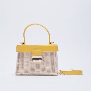Zara Rattan Box Bag With Top Handle